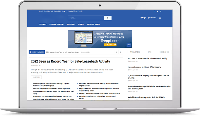 Device Image of News Portal Solution for Commercial Real Estate